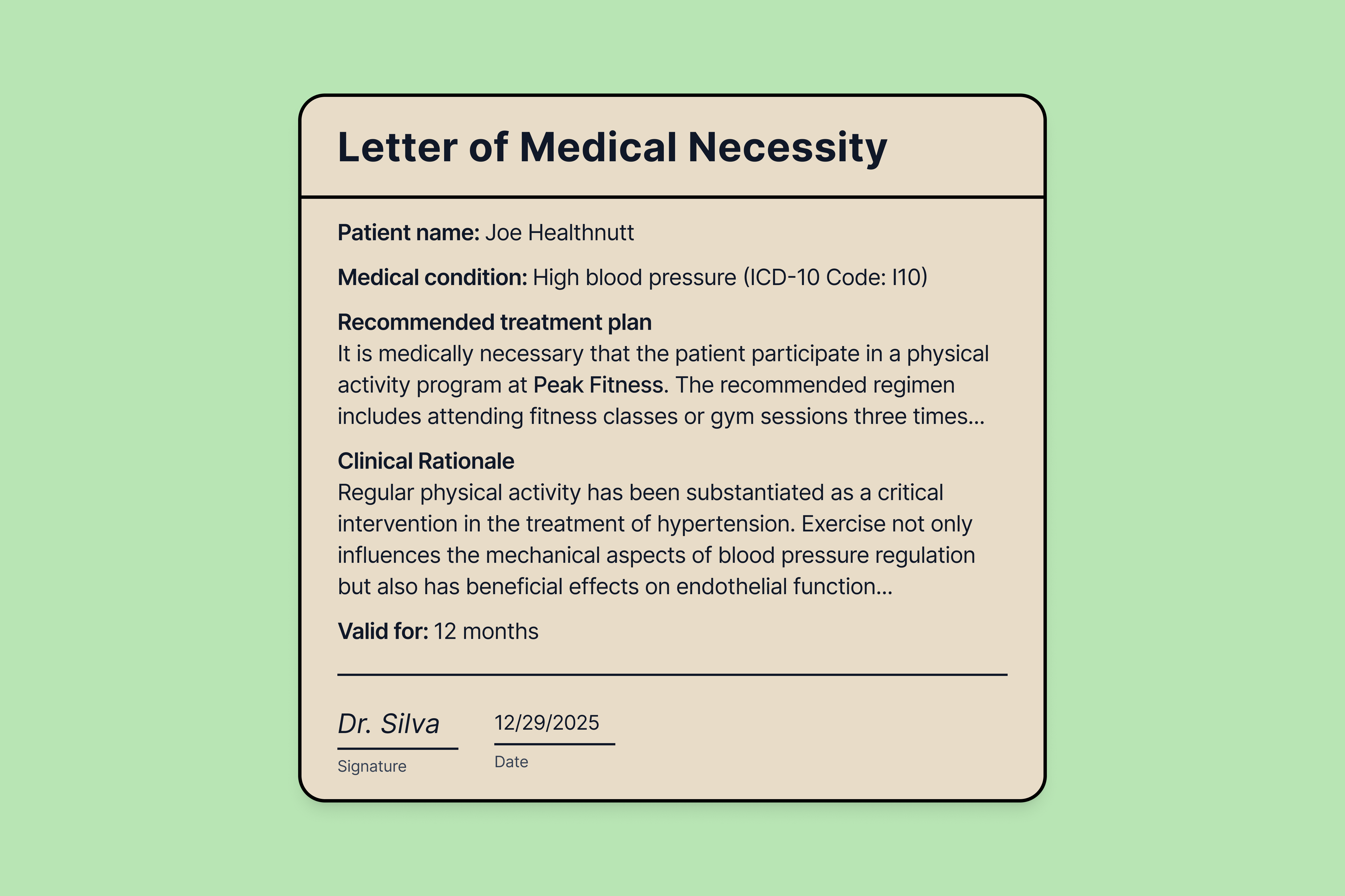 Receive your medical documentation